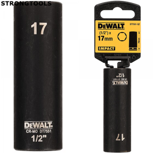 Cheie tubulara impact 17x78mm 1/2" Dewalt DT7551 Profesional