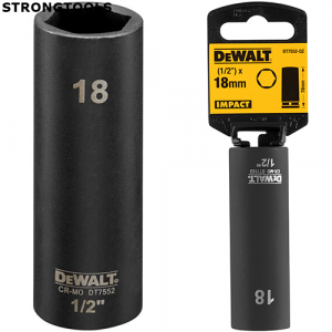 Cheie tubulara impact 18x78mm 1/2" Dewalt DT7552 Profesional