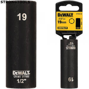 Cheie tubulara impact 19x78mm 1/2" Dewalt DT7553 Profesional